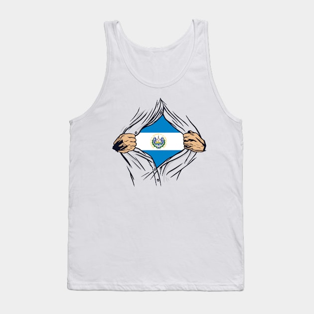 Proud El Salvador Flag, El Salvador gift heritage, Salvadorian girl Boy Friend Salvadoreño Tank Top by JayD World